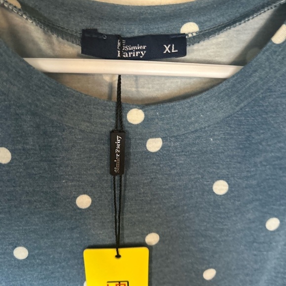 Simier Fariry Women's 1X  Comfy Midi
Casual Dress with Pockets Polka Dot Dress - Picture 5 of 10